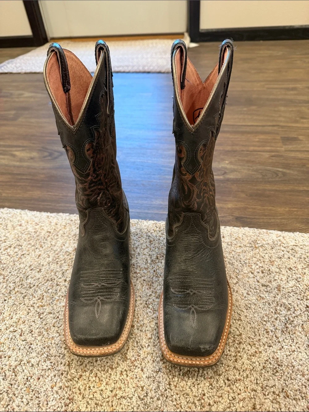 Ariat Black Leather Western Cowboy Boots